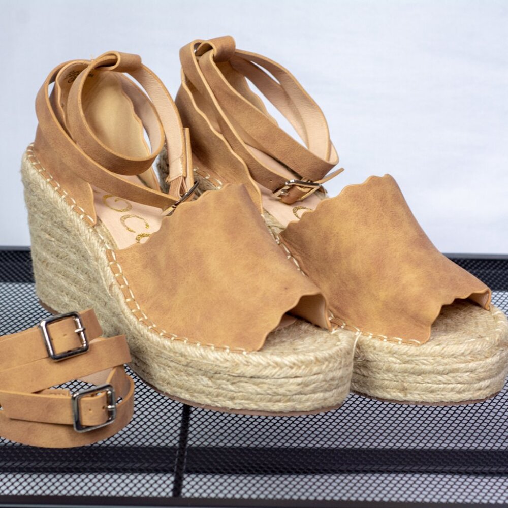 Ccocci Cognac Espadrille Wedge